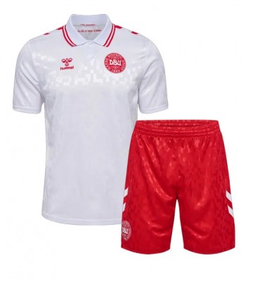 Lacne Dětský Futbalové dres Dánsko ME 2024 Krátky Rukáv - Preč (+ trenírky)